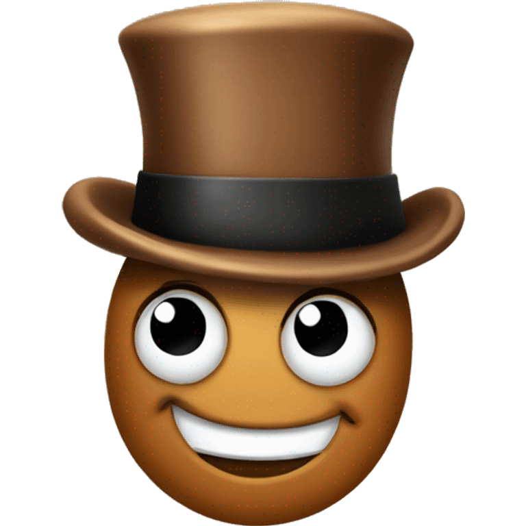 winking poop wearing a top hat emoji