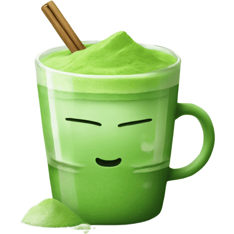 Matcha with glass cup emoji