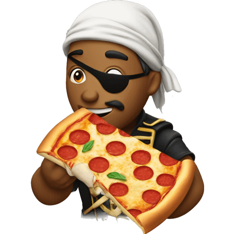 Pirat eating pizza emoji