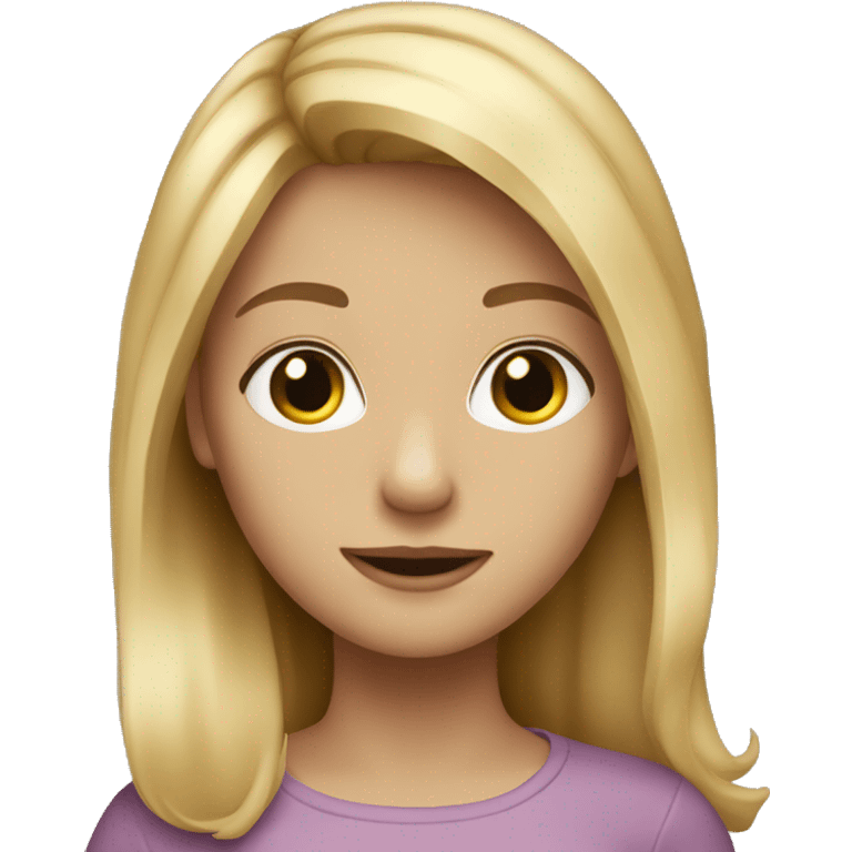 girl long blond hair hazel ey emoji