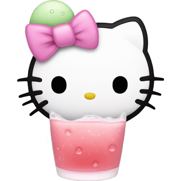 Hello kitty drinking boba  emoji