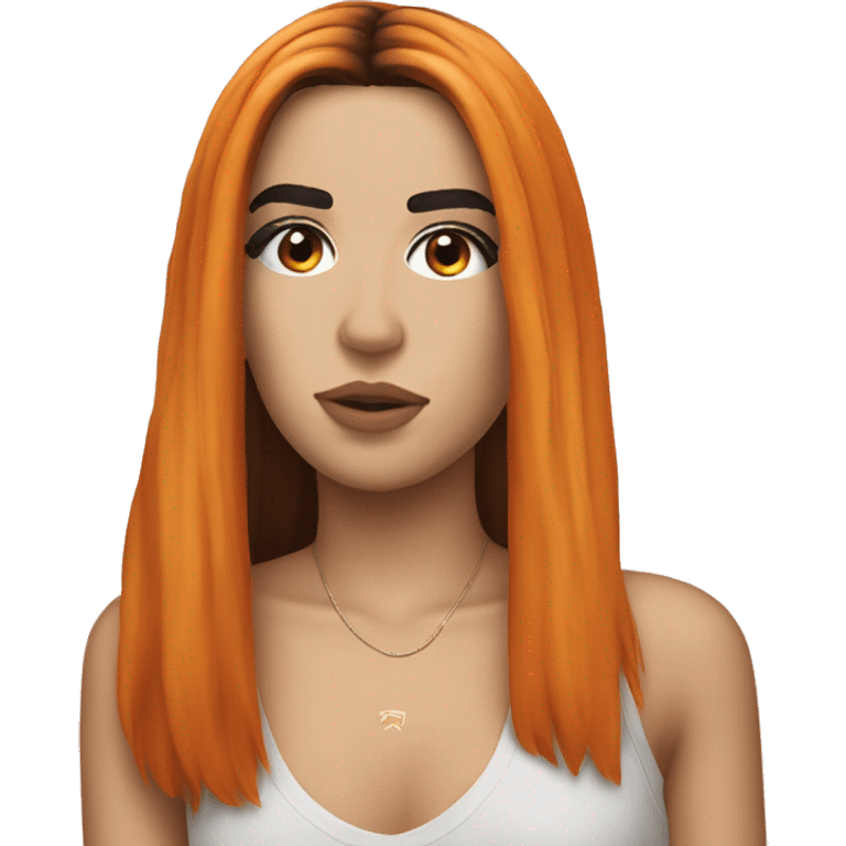 Dua Lipa with orange long hair emoji