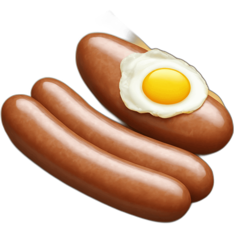 sausage with 2 egg emoji