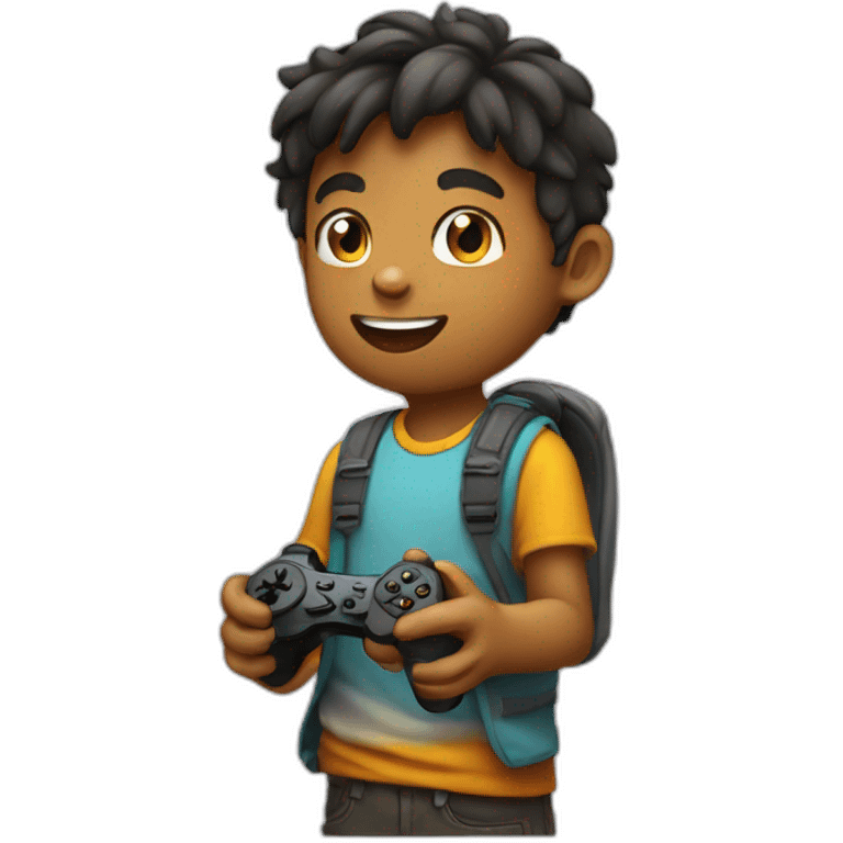 kid play videogames emoji