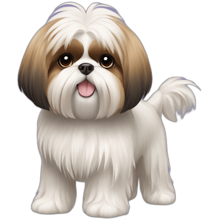 Dog Shih Tzu with long wool full-height emoji