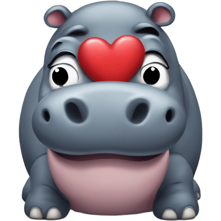 Hippo with a heart emoji