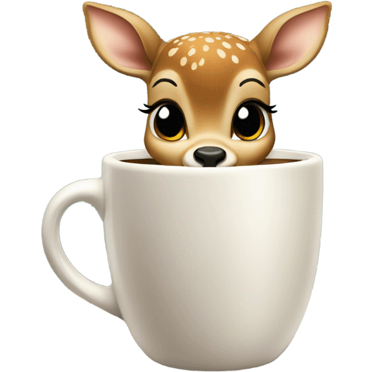 Baby deer drinking coffee emoji