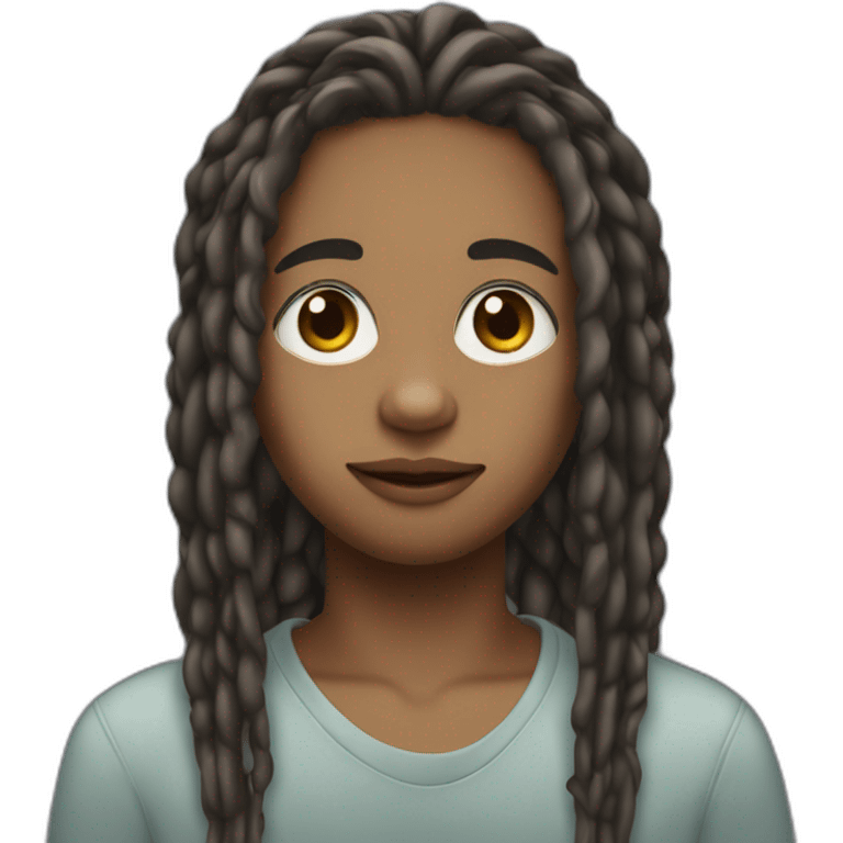 young black teen with freeform locs and a light mustache and small chin hairs emoji