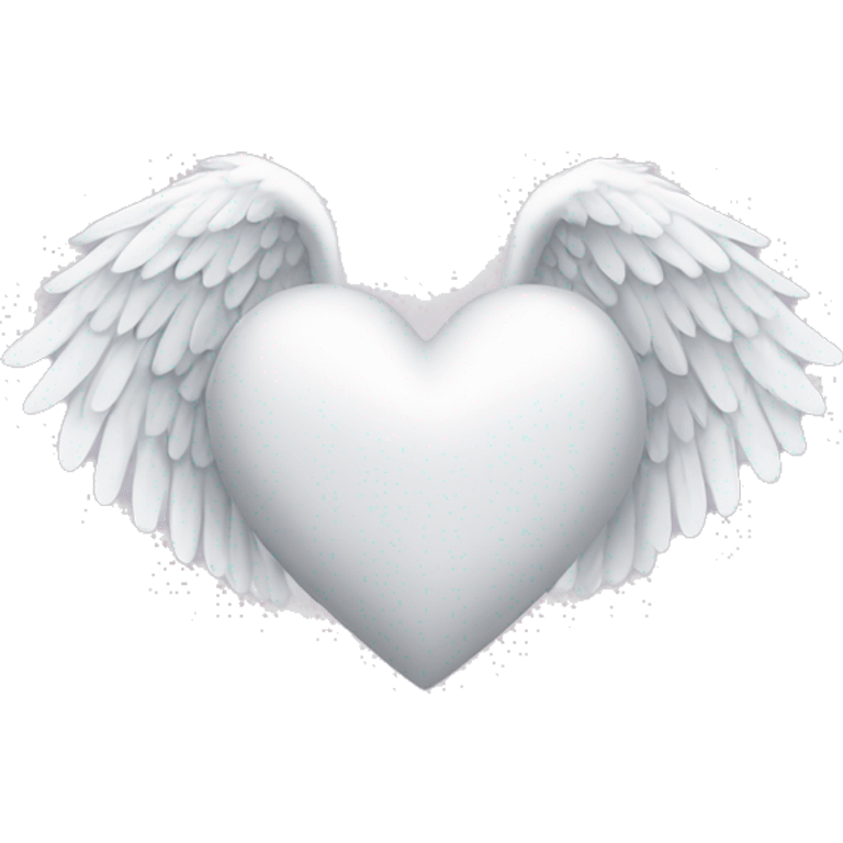 White heart with angel wings  emoji