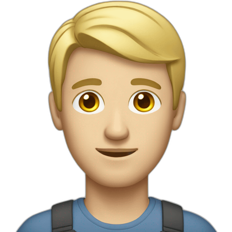 caucasian man with short blonde hair working on a computer emoji