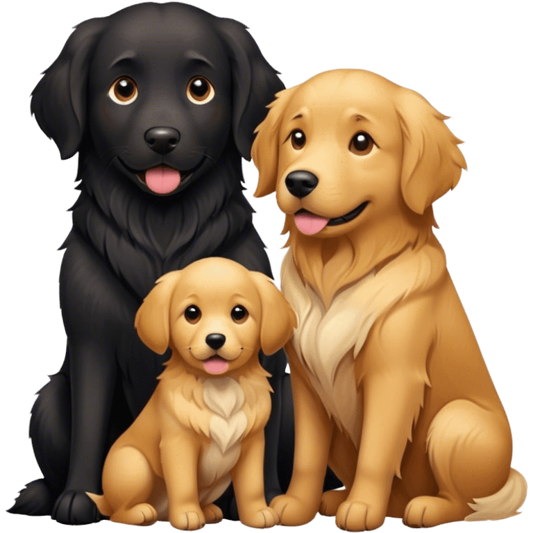 Little black dog and red golden retriever emoji