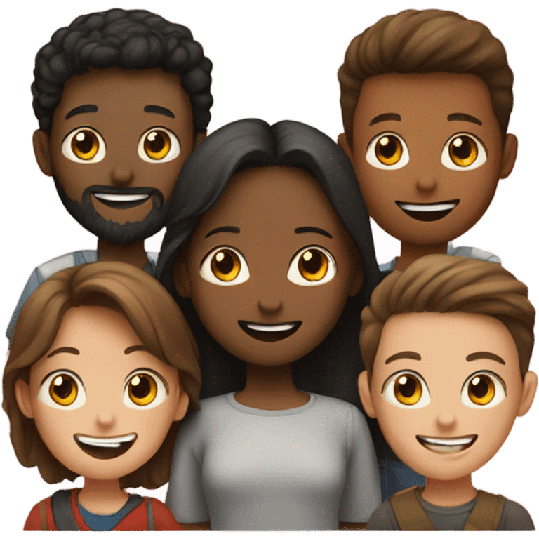 girl with boys and beards emoji