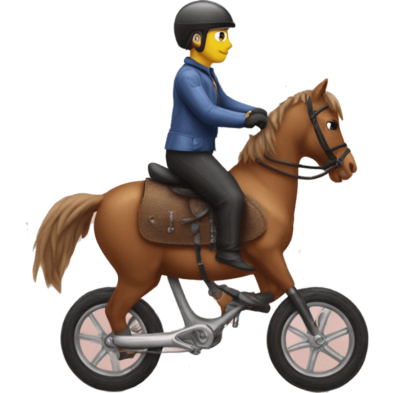 Horse riding tiny bike emoji