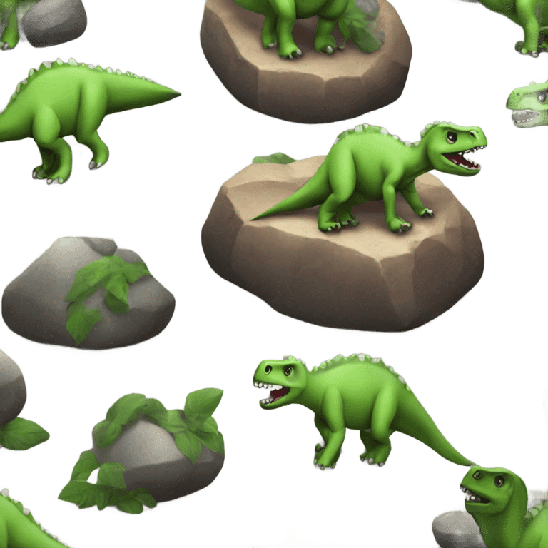 dinosaur eating rocks emoji