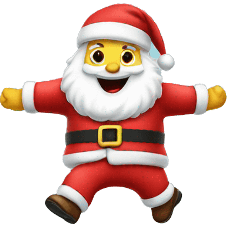 Santa jumping on trampoline emoji