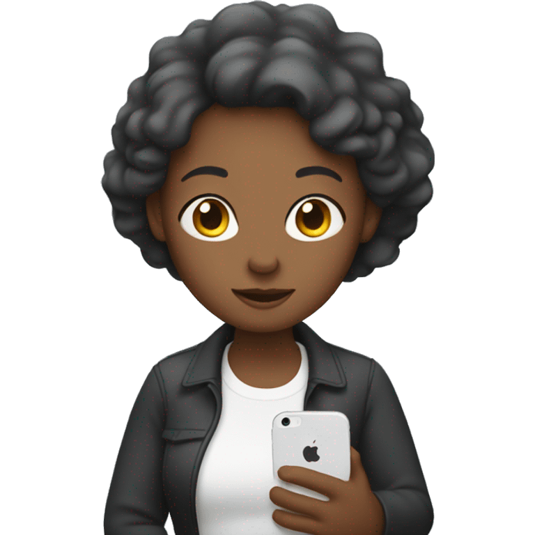 white mom holding iphone emoji