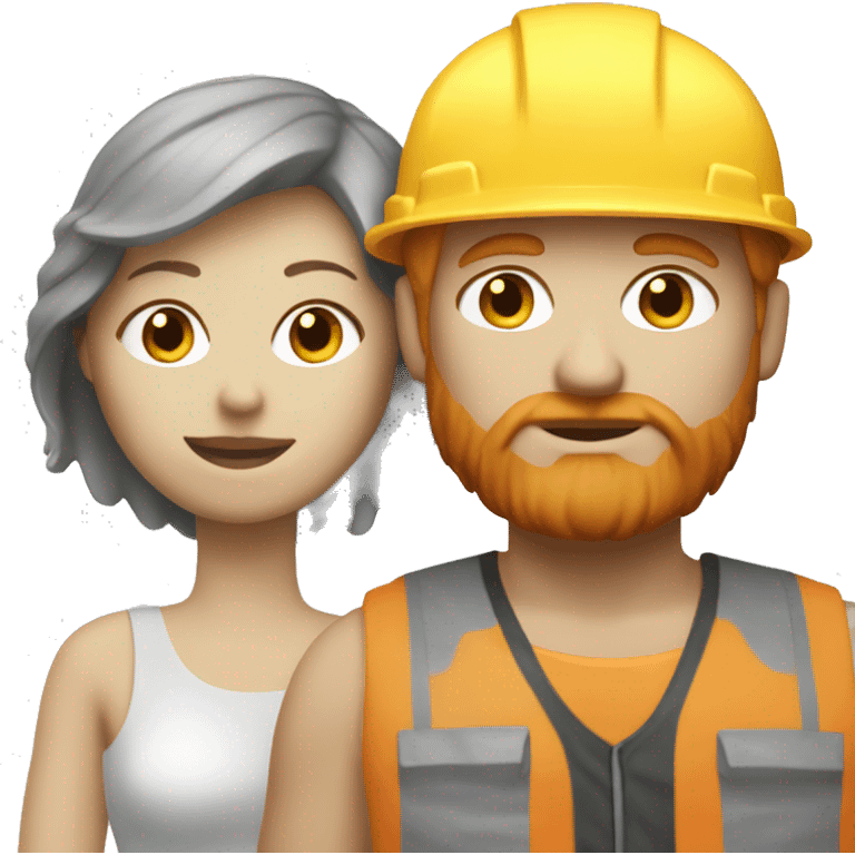 blonde woman and redhead construction guy white skin emoji