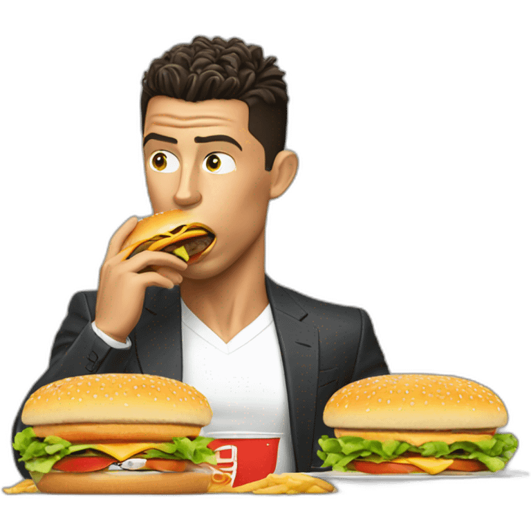 cristiano ronaldo eating burger emoji