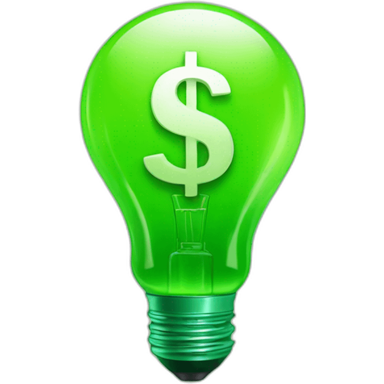 green lightbulb with dollar sign emoji