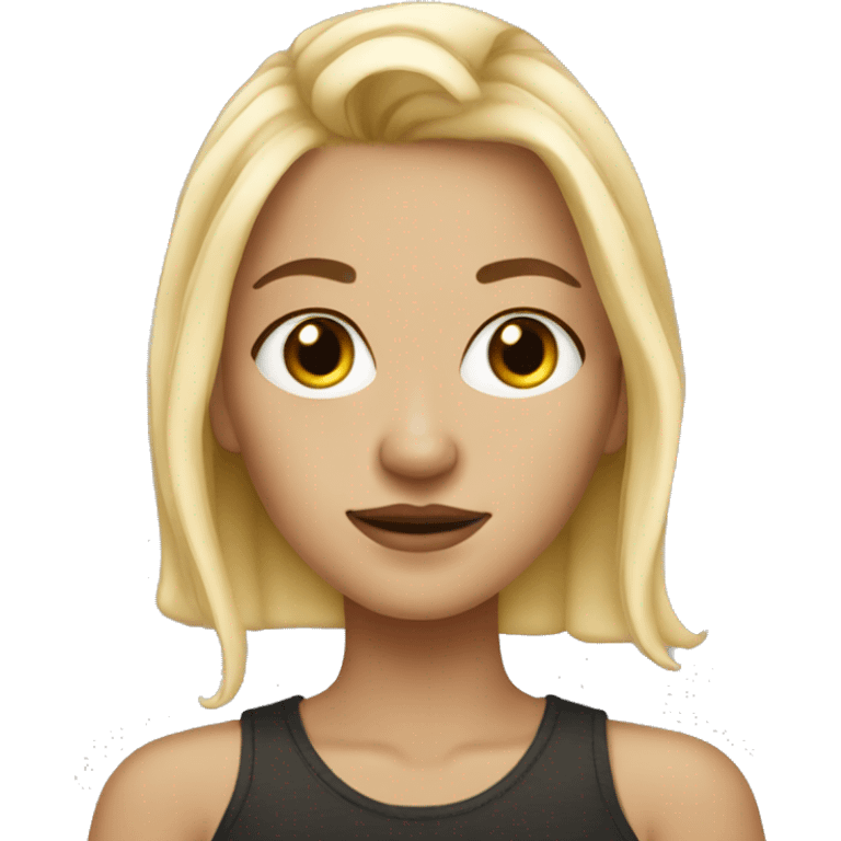 Blonde girl with freckles and a nose ring stud emoji