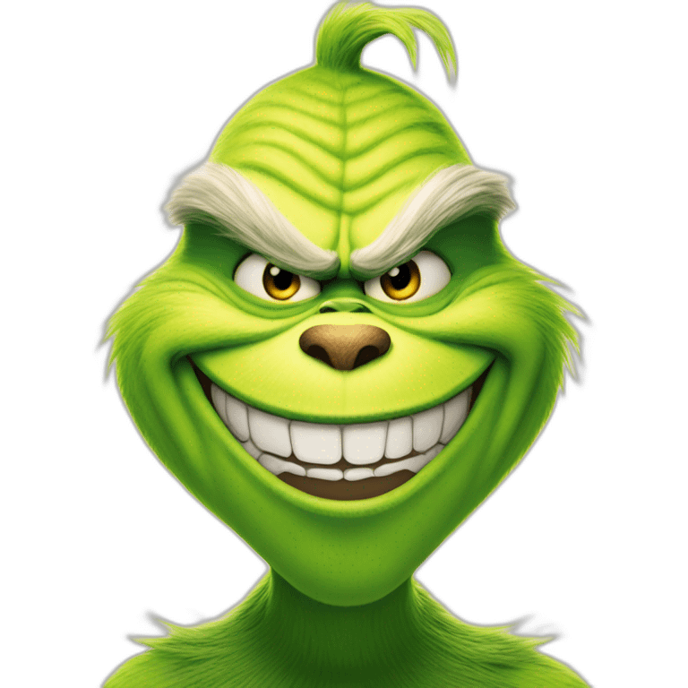 The Grinch grinning emoji