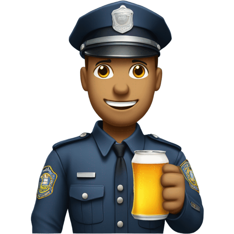 policeman drinking beer emoji