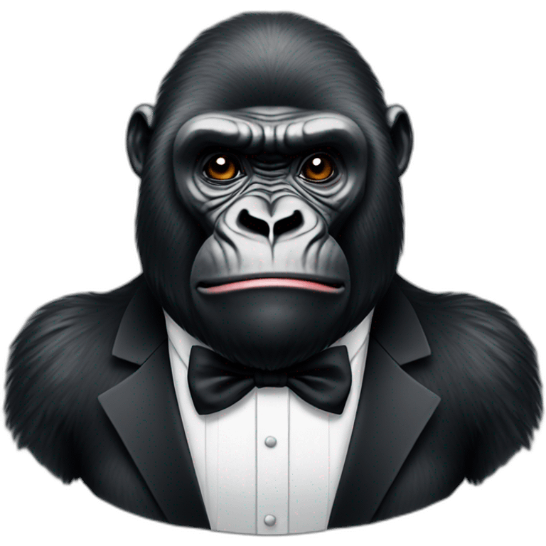 Gorilla wearing a beautiful tuxedo emoji