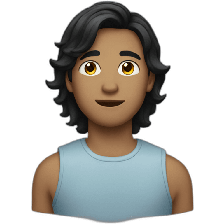 a teenage boy with short, slightly wavy black hair emoji