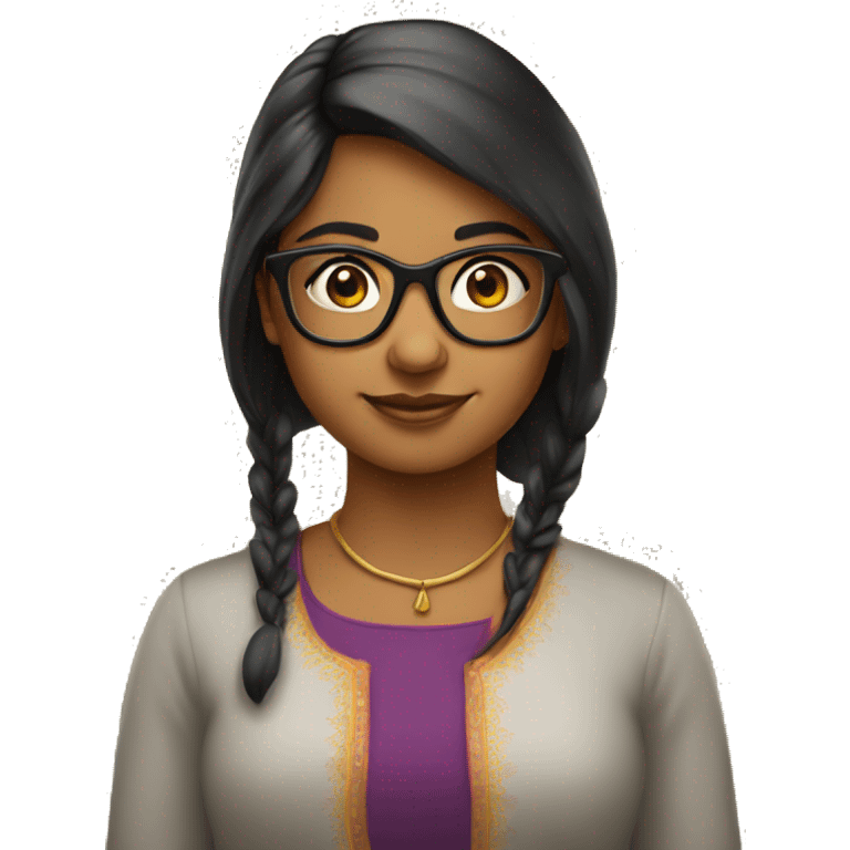 Indian fair girl in specs  emoji