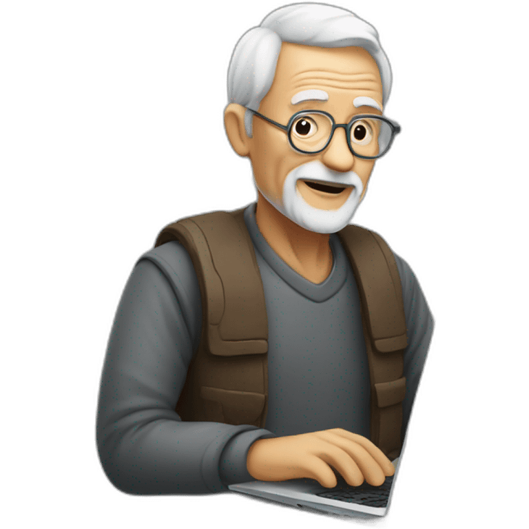 old man this laptop emoji