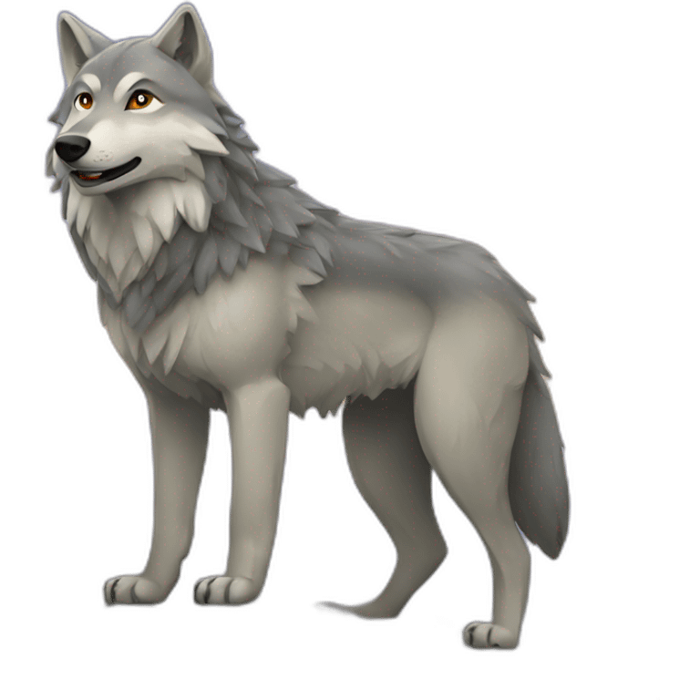 a Wolf on a montain emoji