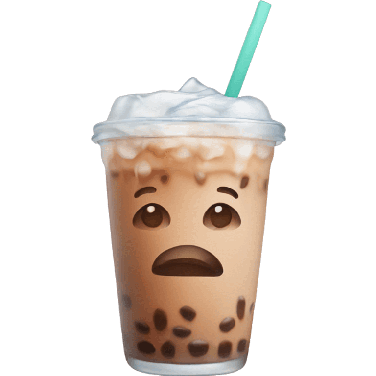 Iced coffee in light pink glass  emoji