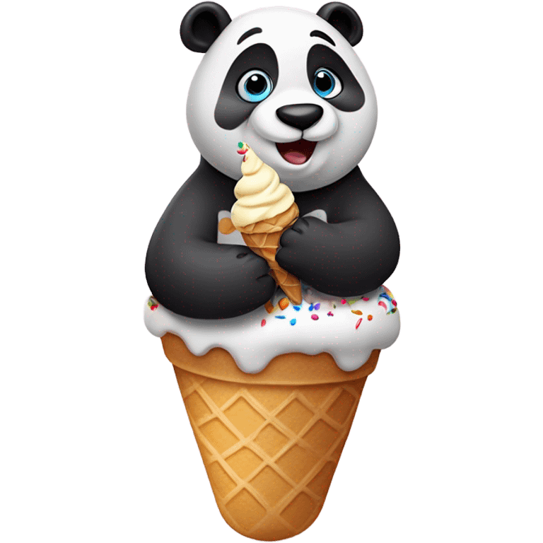 Panda eating ice cream emoji