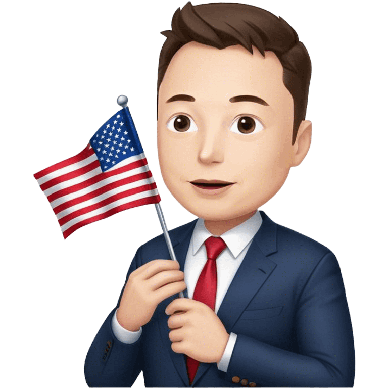 Elon musk holding USA flag emoji