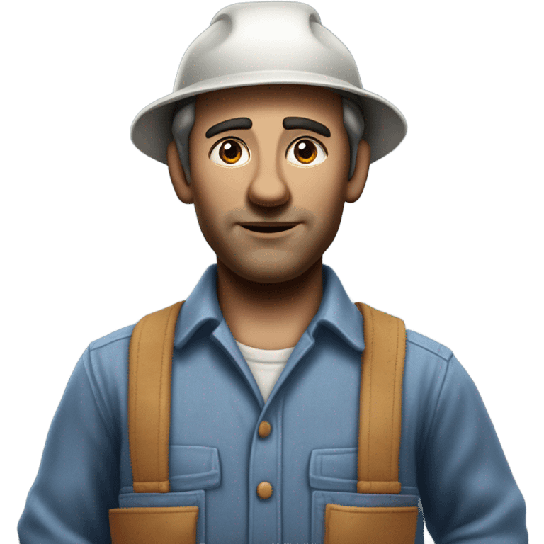 photorealistic blue collar worker 1950s emoji