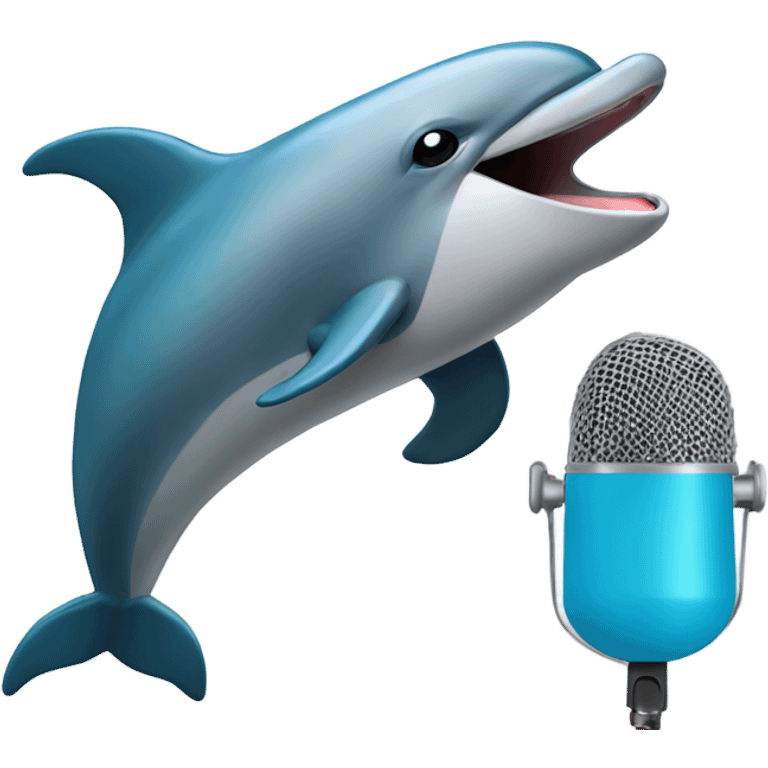 Dolphin singing into a microphone  emoji