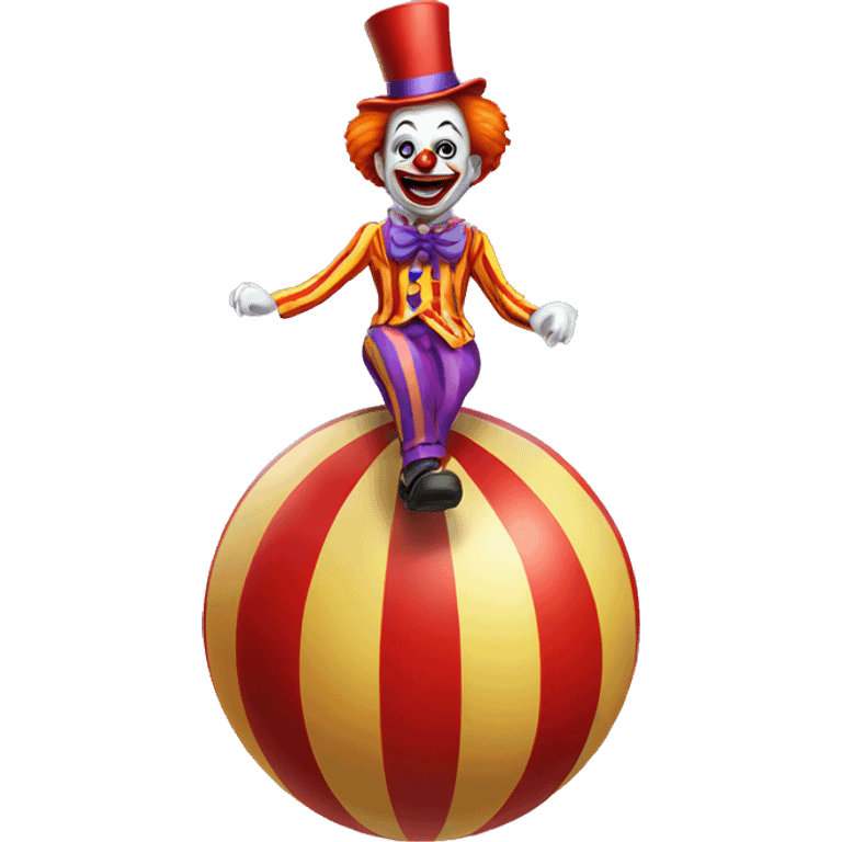 Circus clown balancing on a ball spooky emoji