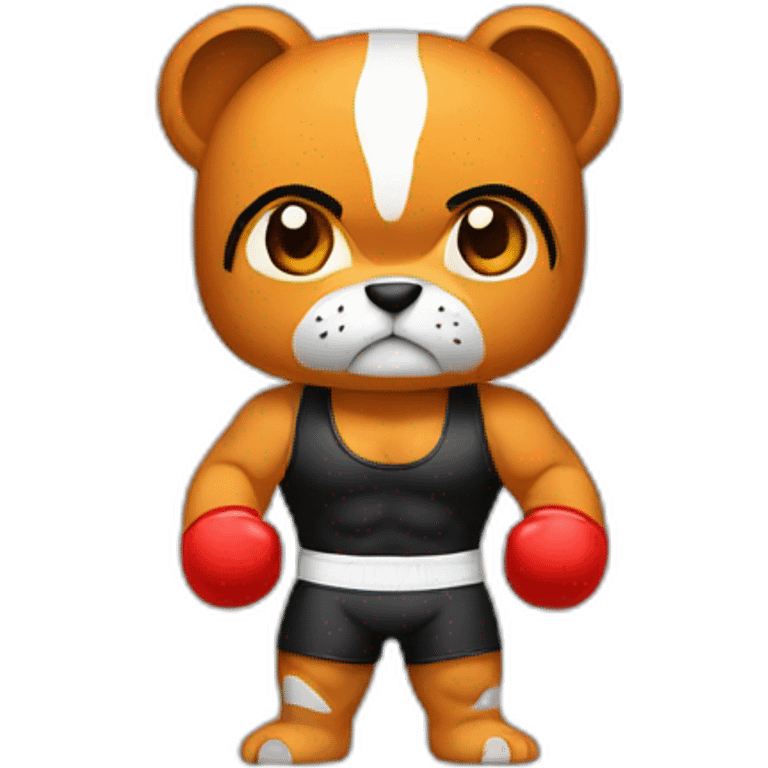 Boxer with tiger power  emoji