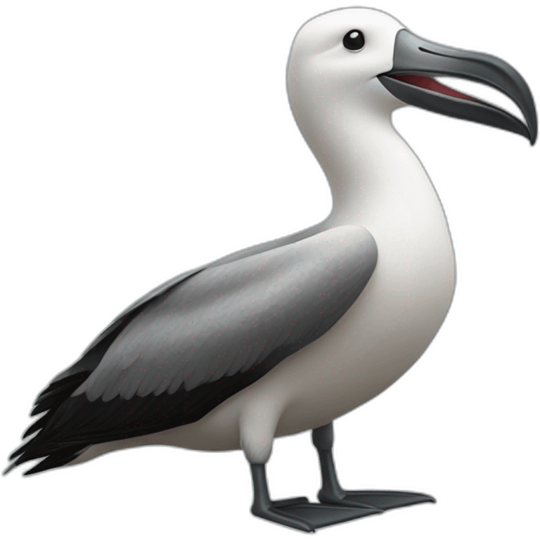 Albatross sitting in naupaka emoji