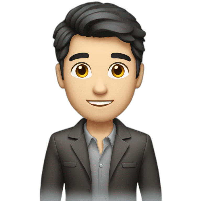 A young dark-haired male real estate agent casual emoji