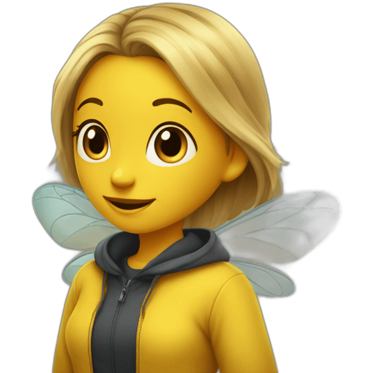 Une abeille sur une fille emoji