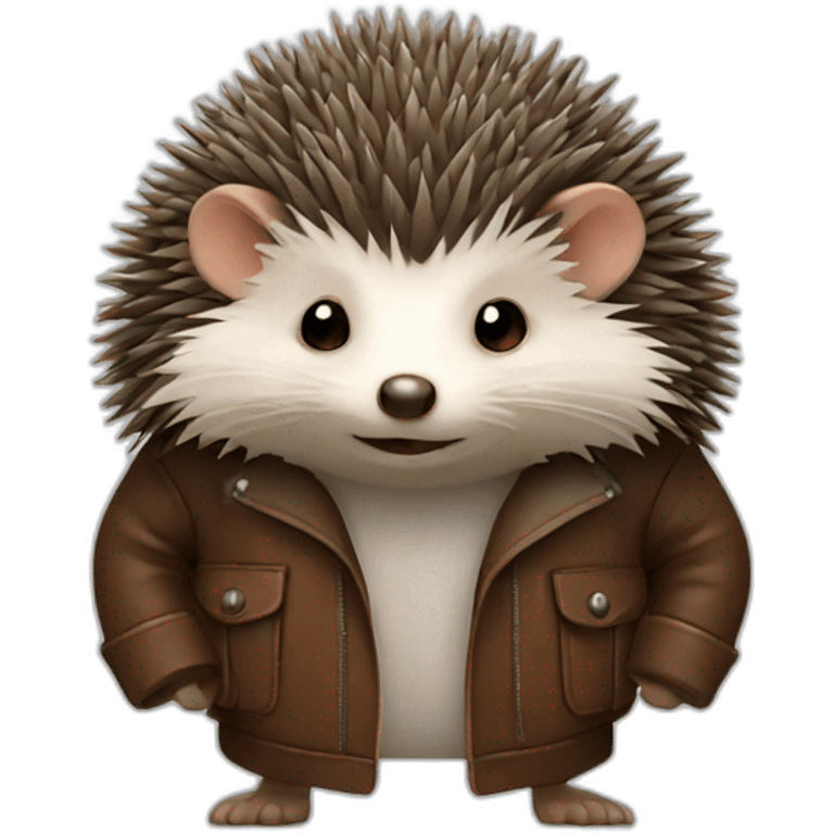 hedgehog wearing a leather coat emoji