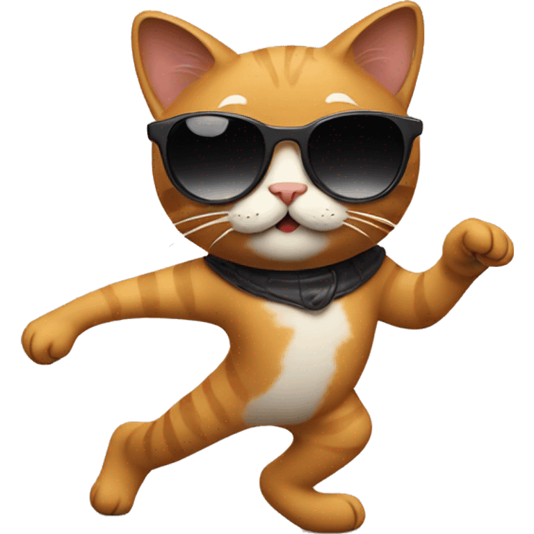 Cat dancing with sunglasses  emoji