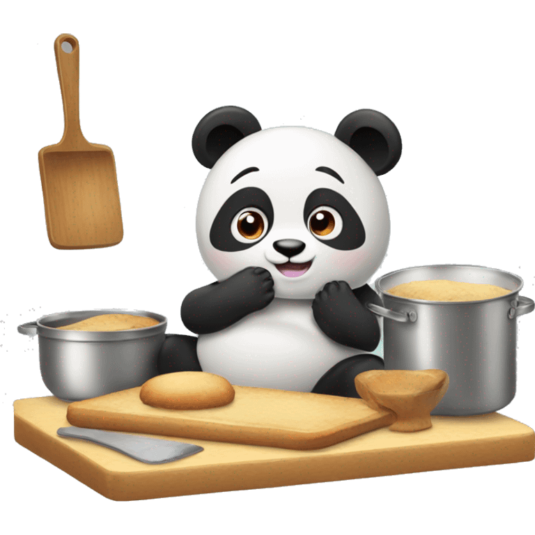 Panda baking in the kitchen emoji