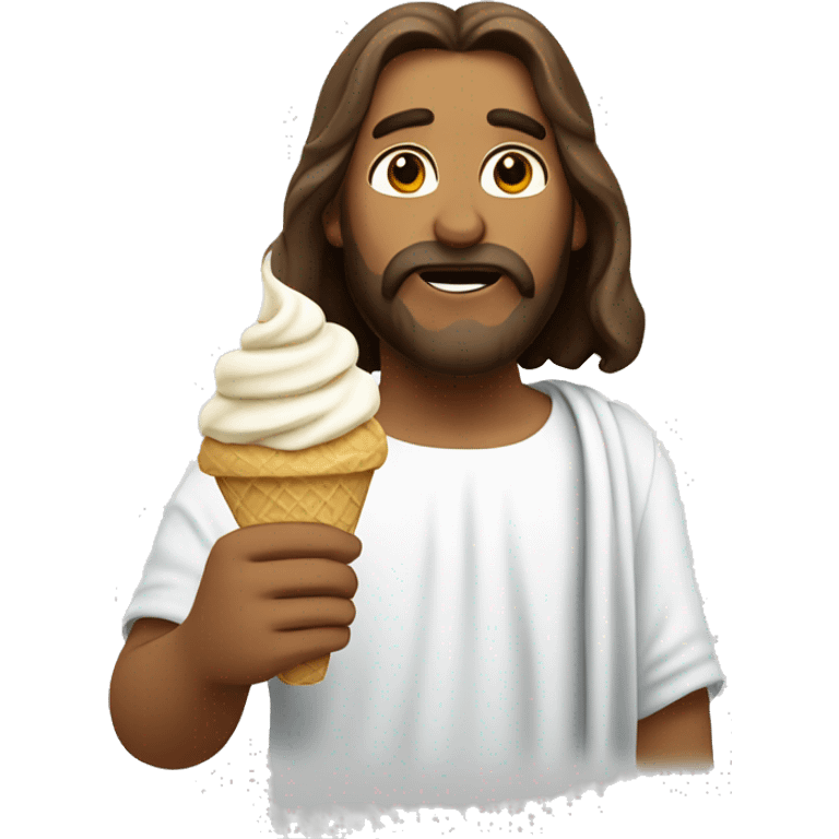 Jesus Christ eating ice cream emoji