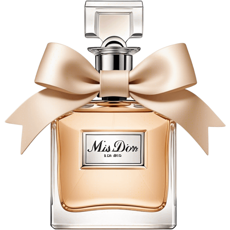 Classic miss dior eau de parfum, bow bottle, low, beige emoji