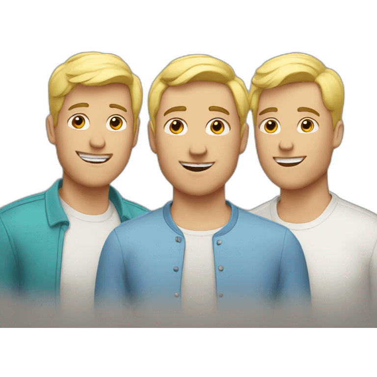 Three white gays emoji