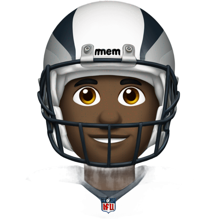 Football player wearing a coon skin hat emoji