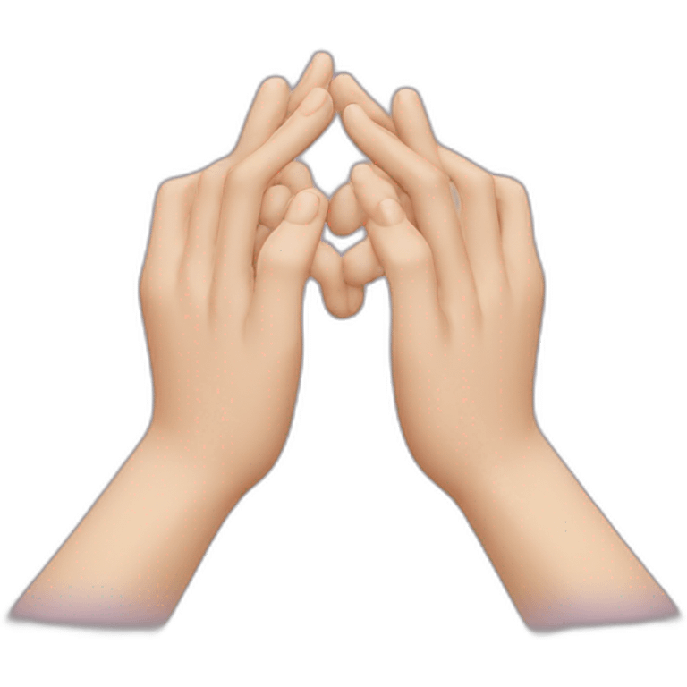 The two hands are crossed to form a Chinese "北" gesture emoji