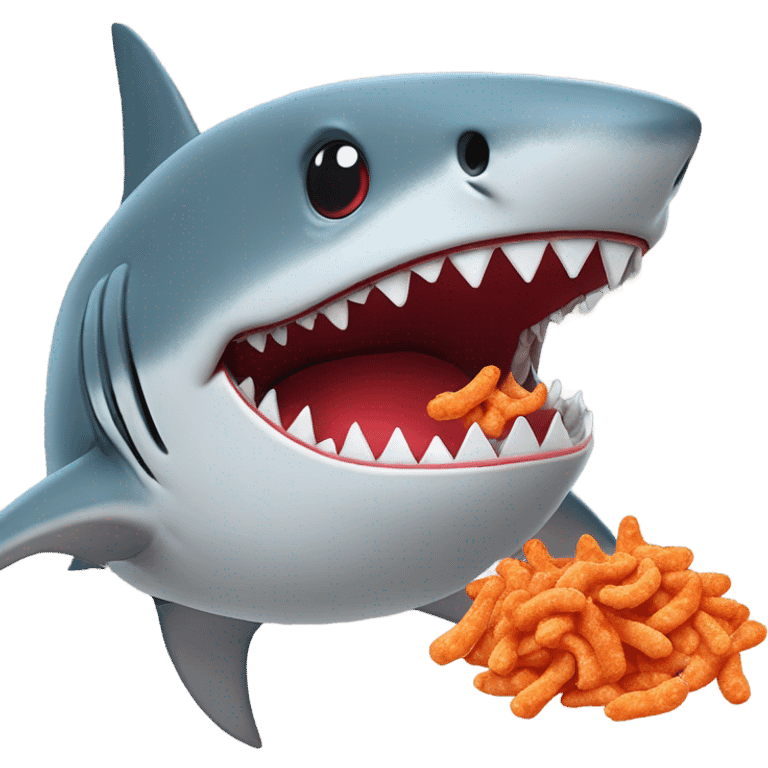 Shark eating hot cheetos  emoji